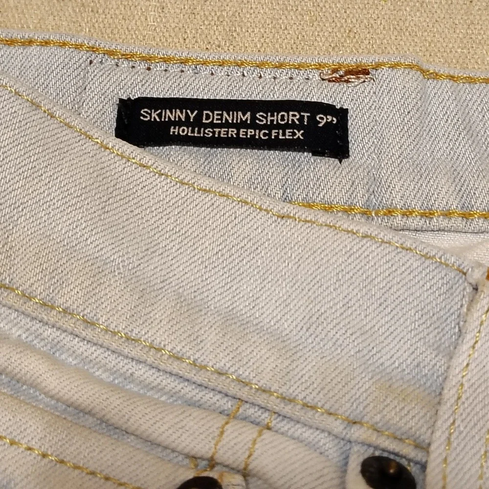 Hollister Epic Flex Skinny Denim Shorts Light Wash Distressed Mens 29 9 Inseam
